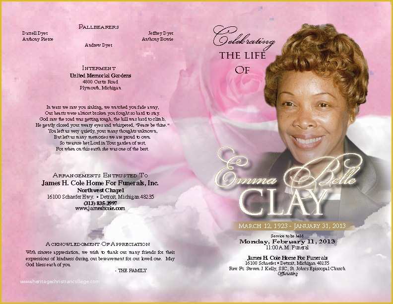 Free Editable Obituary Template Of Free Editable Funeral Program Template