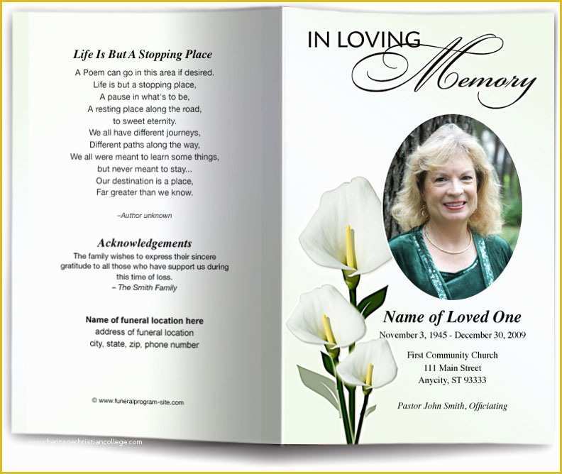Free Editable Obituary Template Of Funeral Program Template Wildlifetrackingsouthwest