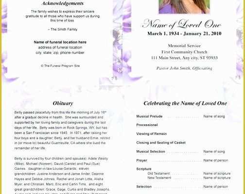 Free Editable Obituary Template Of Funeral Program Templates Publisher Obituary Template Free