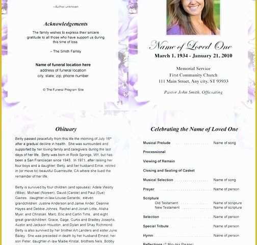 Free Editable Obituary Template Of Funeral Program Templates Publisher Obituary Template Free