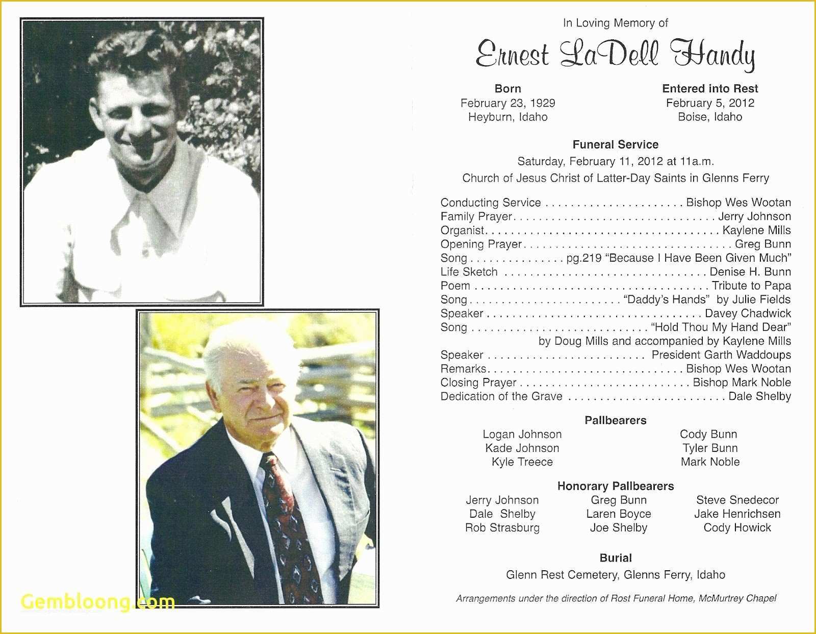 Free Editable Obituary Template Of Inspirational Memorial Program Template Free