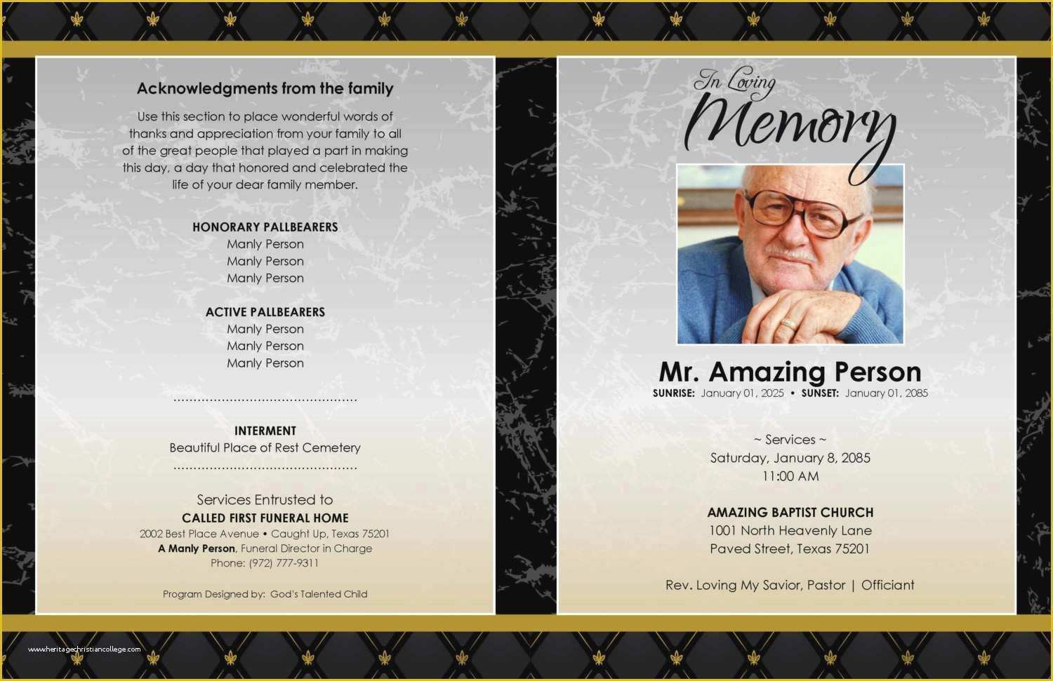 Free Editable Obituary Template Of New Free Funeral Program Template for Microsoft Publisher