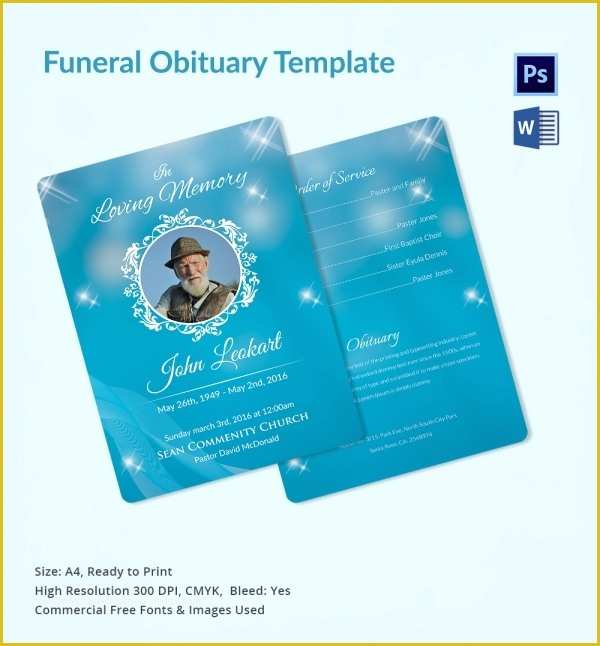 Free Editable Obituary Template Of Obituary Template 10 Free Word Psd format Download