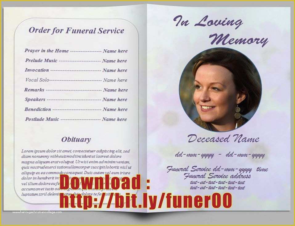 Free Editable Obituary Template Of Pin by Free Funeral Program Template On Free Memorial