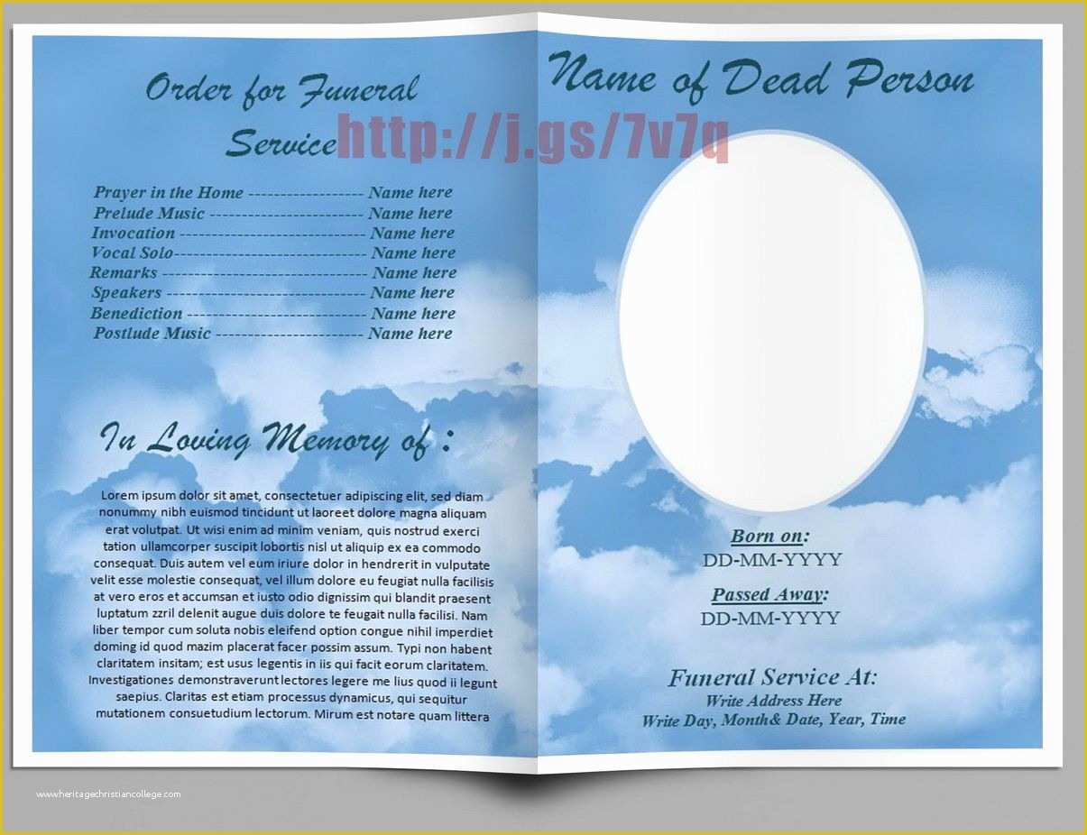 Free Editable Obituary Template Of Pin On Funeral Program Templates for