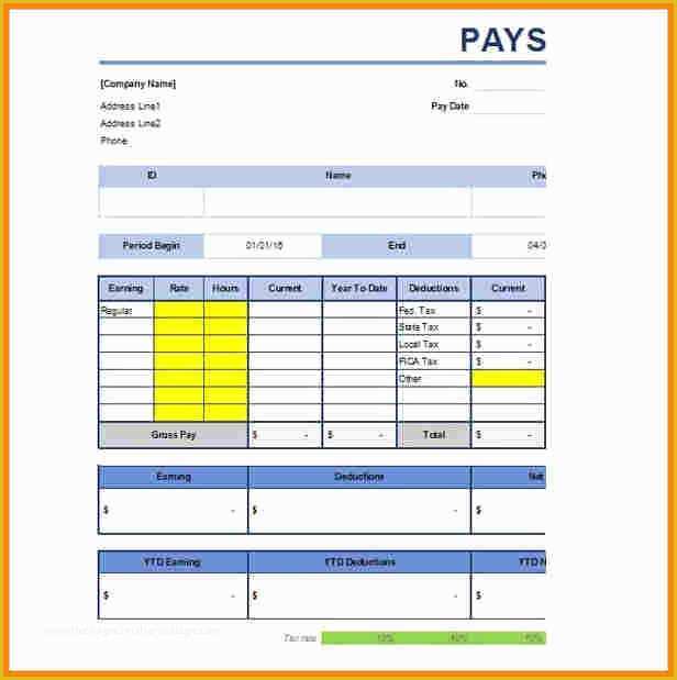 Free Editable Pay Stub Template Of 10 Free Editable Pay Stub Template