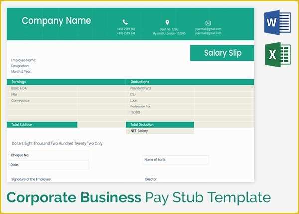 Free Editable Pay Stub Template Of 25 Sample Editable Pay Stub Templates to Download