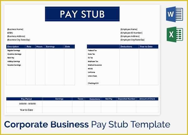 Free Editable Pay Stub Template Of 25 Sample Editable Pay Stub Templates to Download
