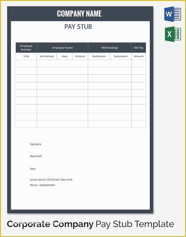 Free Editable Pay Stub Template Of 25 Sample Editable Pay Stub Templates to Download