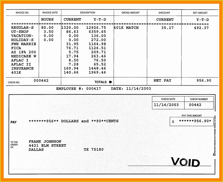 Free Editable Pay Stub Template Of 8 Fillable Paycheck Stub Template