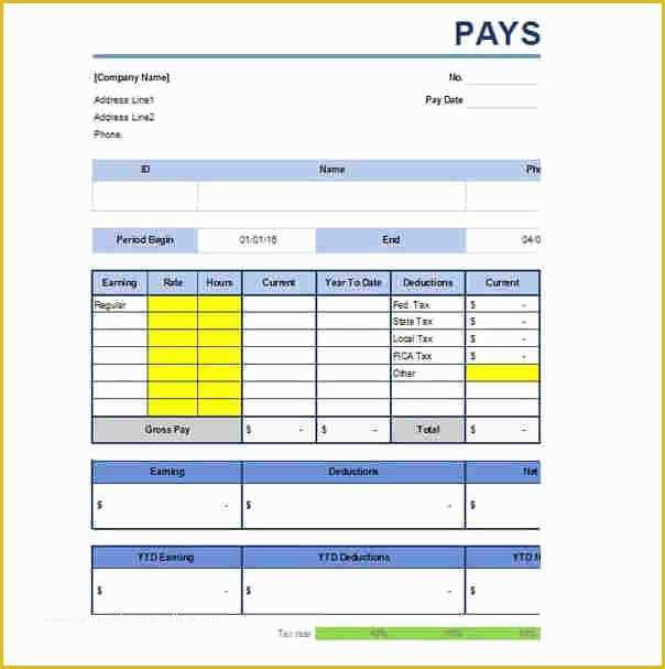 Free Editable Pay Stub Template Of 9 Free Editable Pay Stub Template