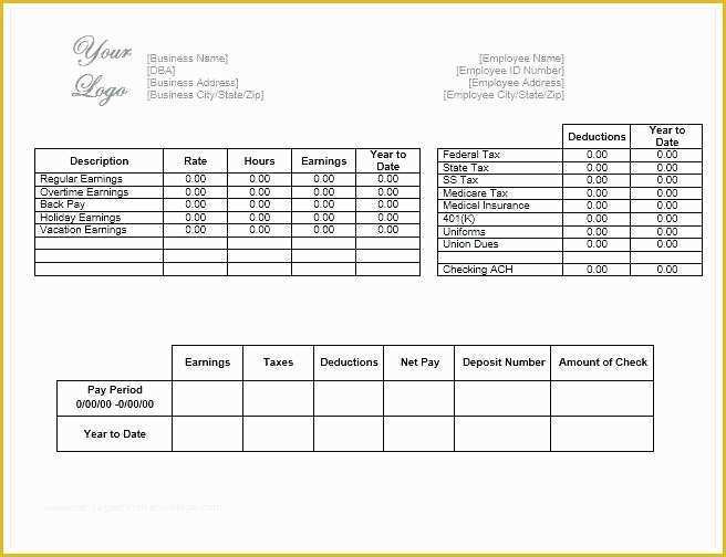 Free Editable Pay Stub Template Of Check Stub Adp Template Pay Pdf Modern – Konfor