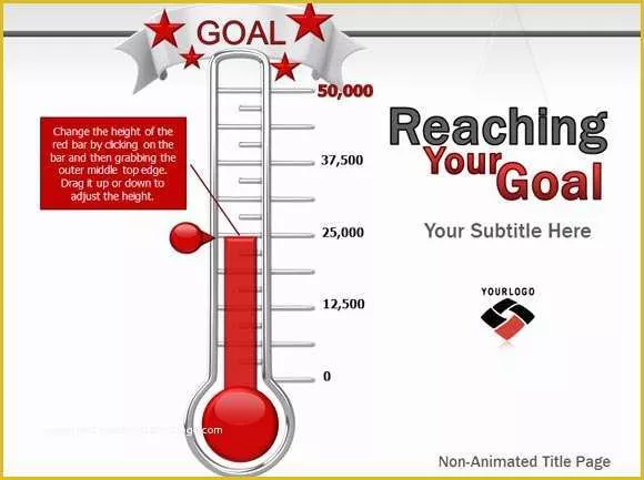 Free Editable thermometer Template Of Animated Goal Chart Template for Powerpoint