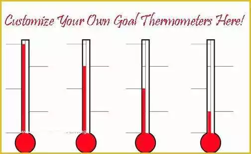 Free Editable thermometer Template Of Goal thermometers Sales Goal thermometer