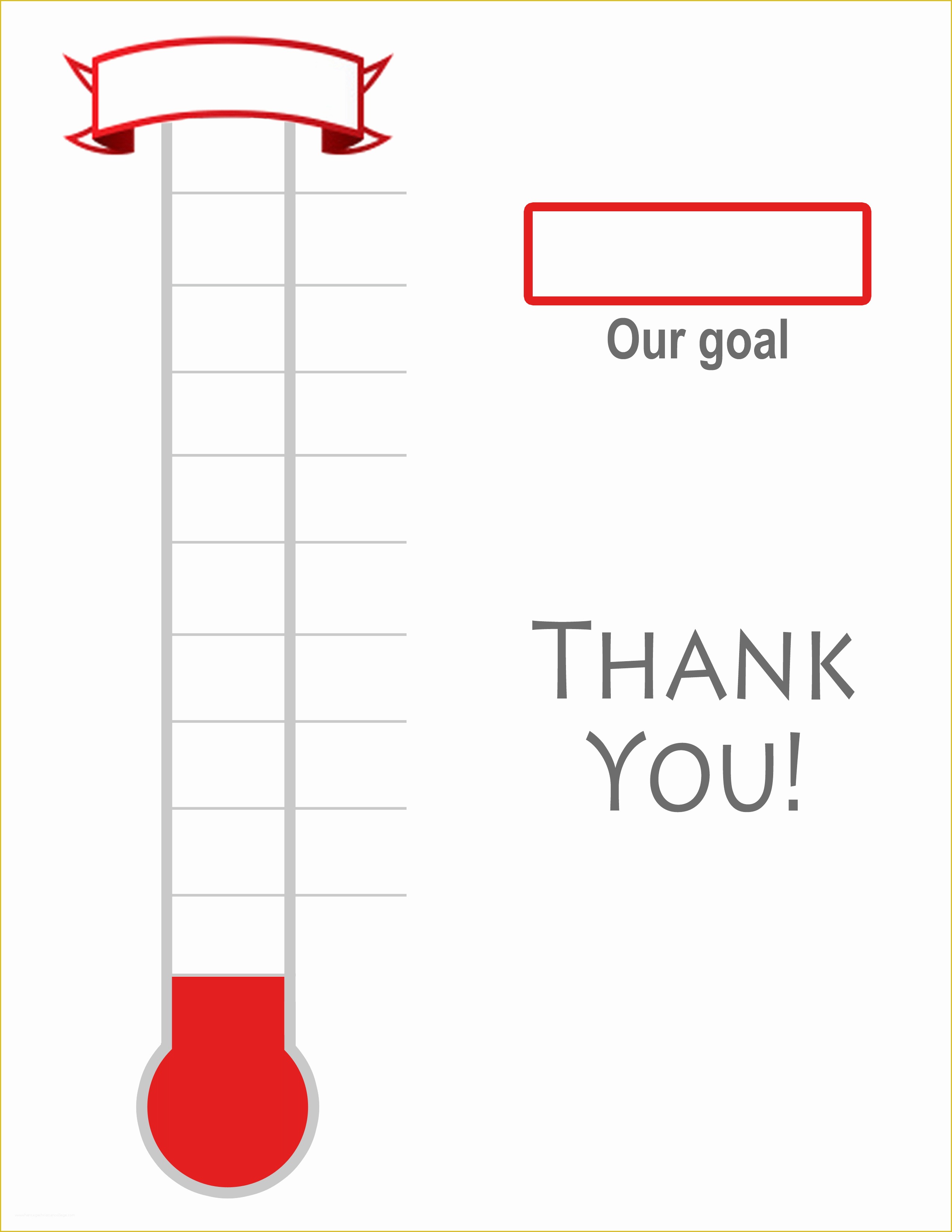 Free Editable thermometer Template Of thermometer Template Fundraising Goal Blank & Printable