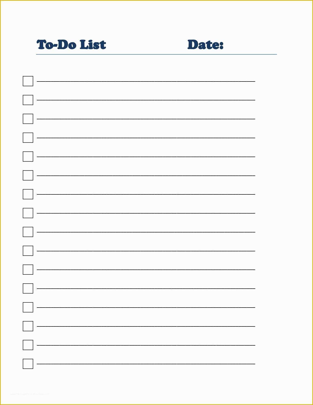 Free Editable to Do List Template Of 40 Printable to Do List Templates