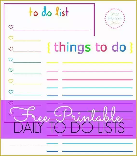 Free Editable to Do List Template Of Colorful Printable Daily Checklist for Keeping Up with Stuff