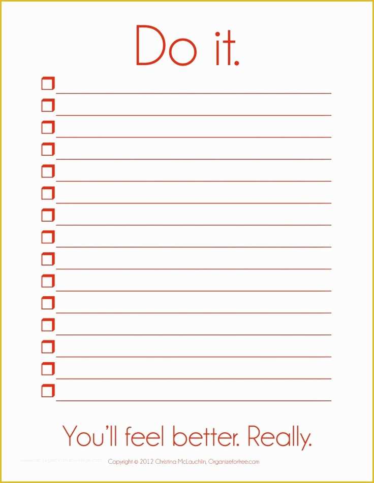 To Do List Template Free Online