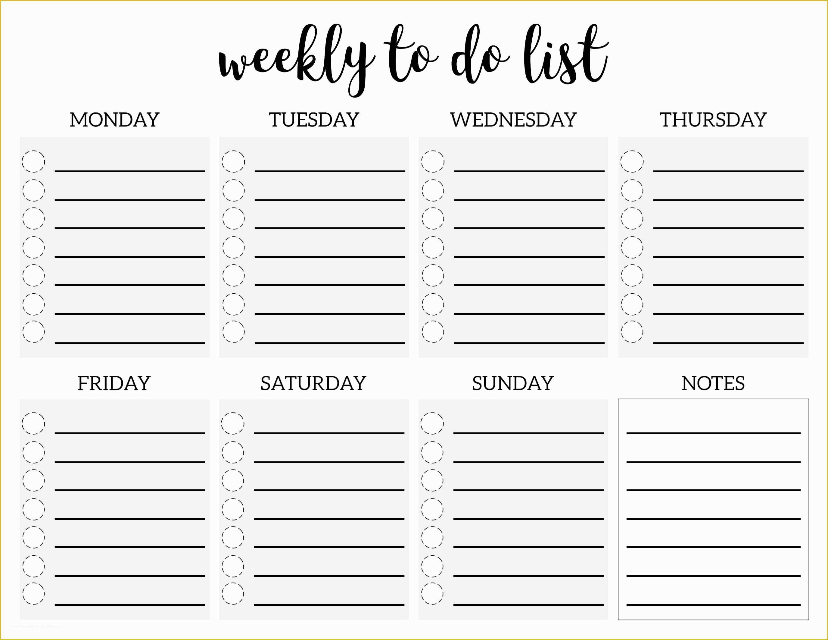 Free Editable to Do List Template Of Weekly to Do List Printable Checklist Template Paper