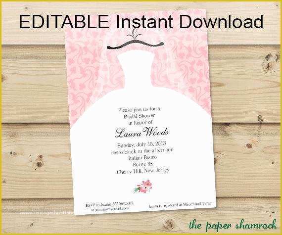Free Editable Wedding Invitation Templates Of Bridal Shower Invitations Free Editable Bridal Shower