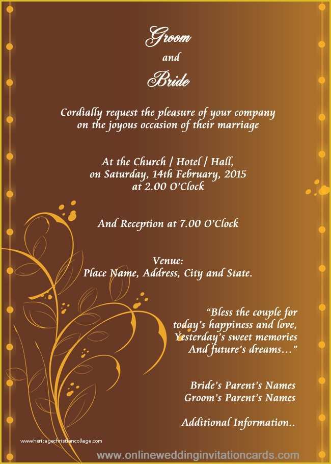 Free Editable Wedding Invitation Templates Of Hindu Wedding Invitation Templates