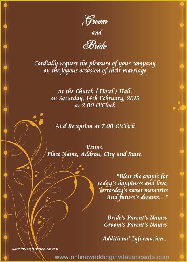 Free Editable Wedding Invitation Templates Of Hindu Wedding Invitation Templates