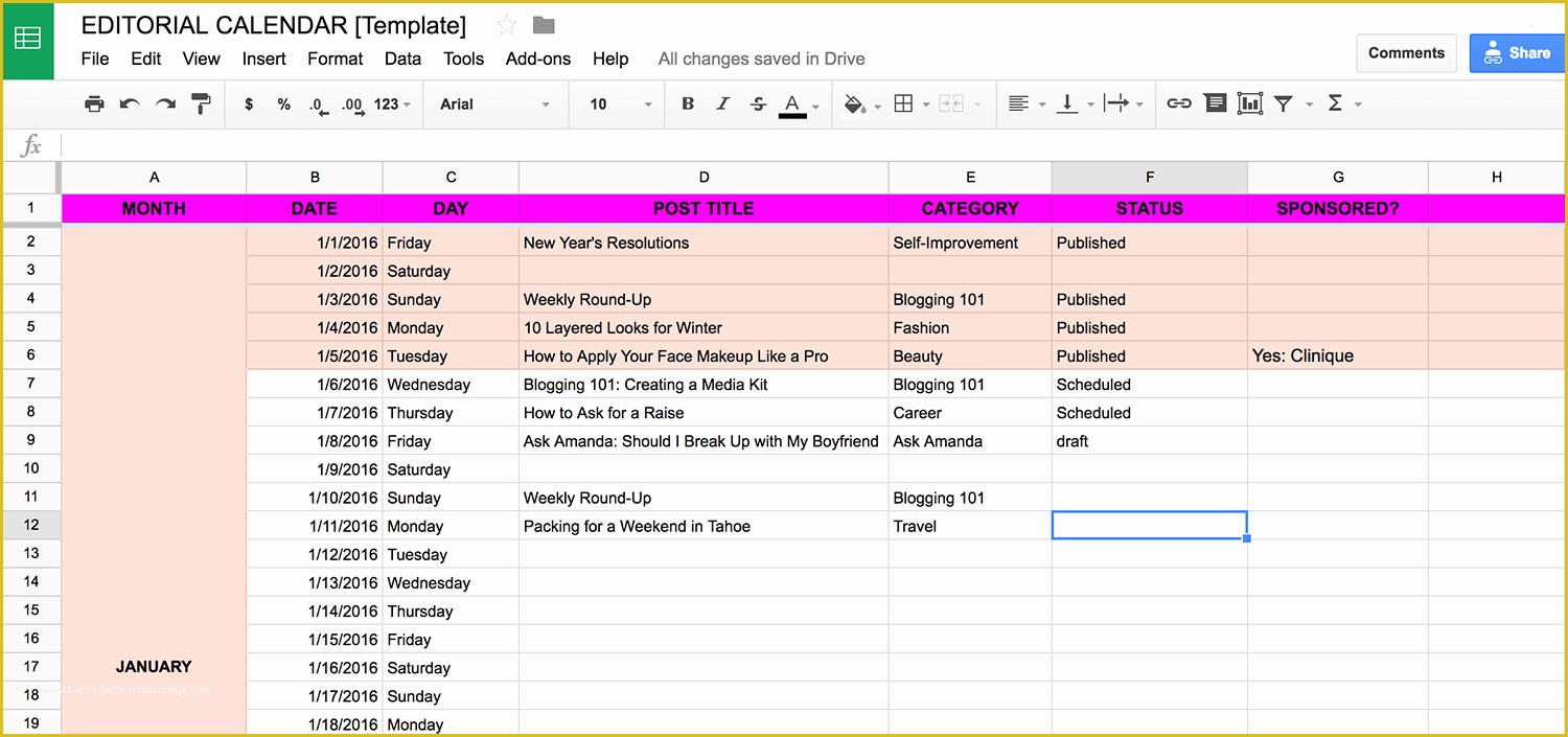 Free Editorial Calendar Template Of Blogging 101 How to Create An Editorial Calendar – Advice