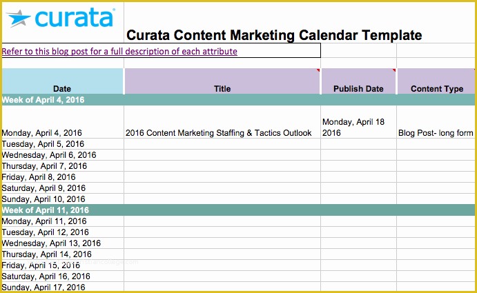 Free Editorial Calendar Template Of Editorial Calendar Templates for Content Marketing the
