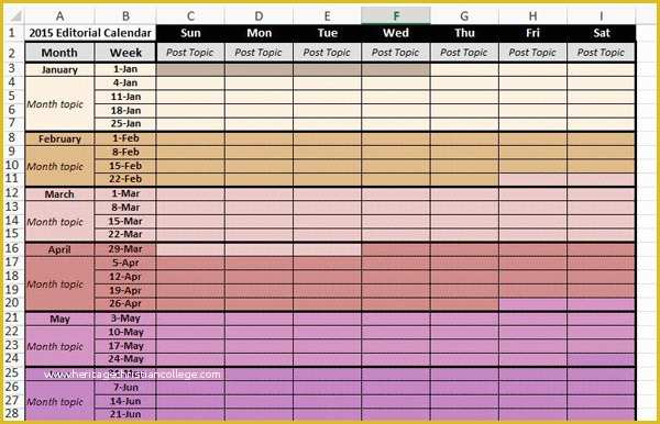 Free Editorial Calendar Template Of Free 2015 Editorial Calendar Template Download