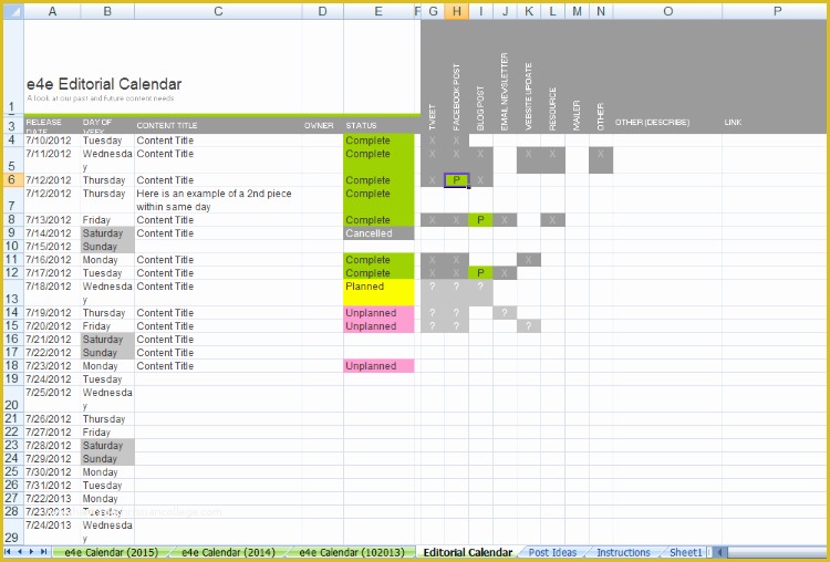 Free Editorial Calendar Template Of Free Editorial Calendar to organize Blog or social Media