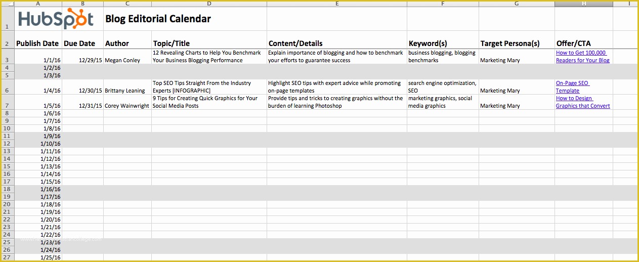 Free Editorial Calendar Template Of How to Create An Editorial Calendar for Your Blog [free