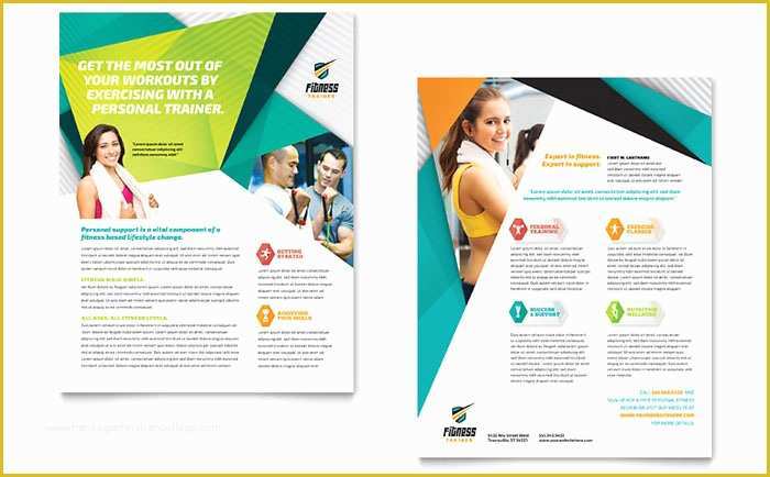 Free Education Brochure Templates for Word Of Fitness Trainer Datasheet Template Design
