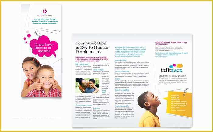 Free Education Brochure Templates for Word Of Speech therapy Education Tri Fold Brochure Template Design