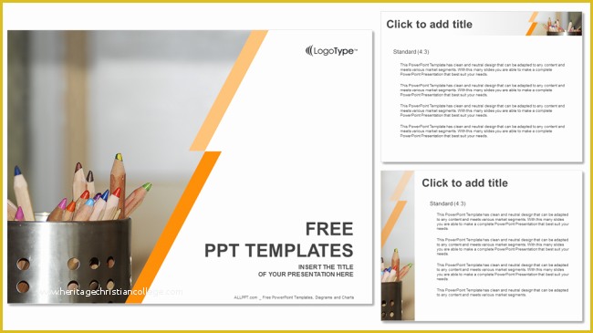 Free Education Powerpoint Templates Of Coloured Pencils Education Ppt Templates
