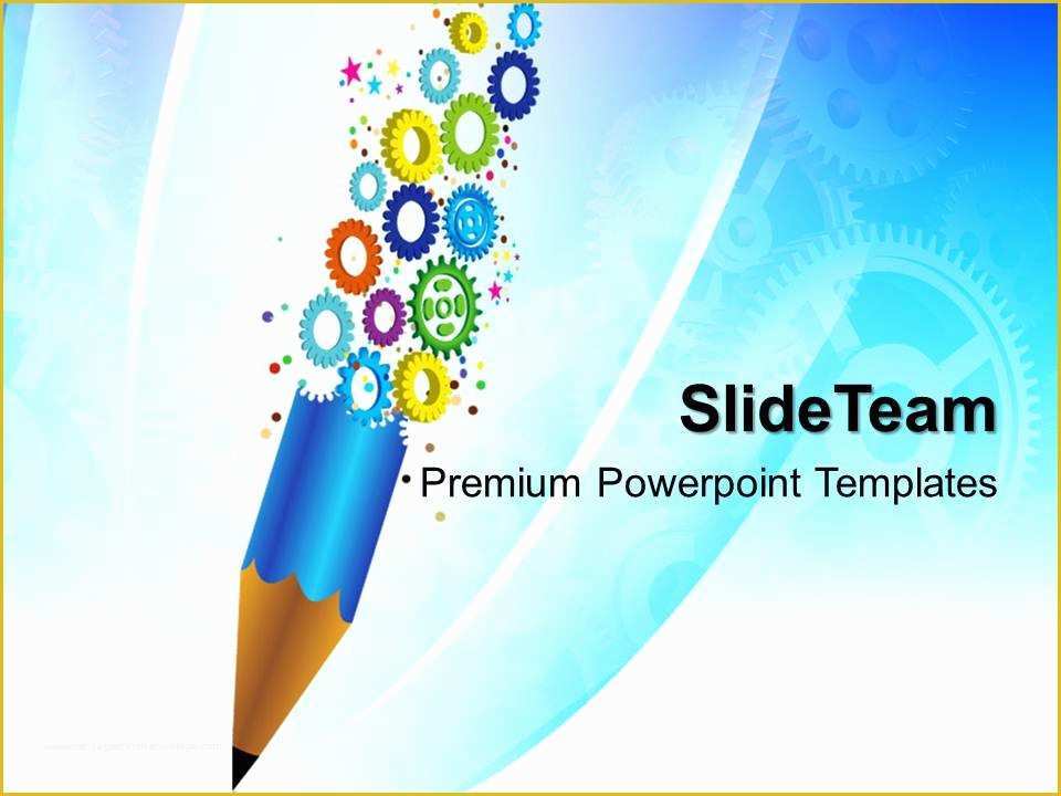Free Education Powerpoint Templates Of Powerpoint Templates for Education Gears and Pencil