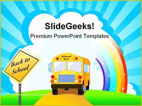 Free Education Powerpoint Templates Of Yellow School Bus Education Powerpoint Template 1110