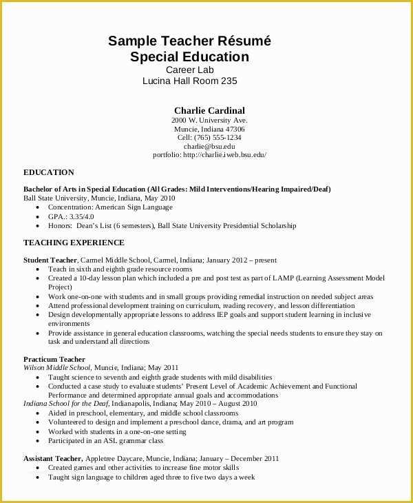 Free Education Resume Templates Of 10 Education Resume Templates Pdf Doc