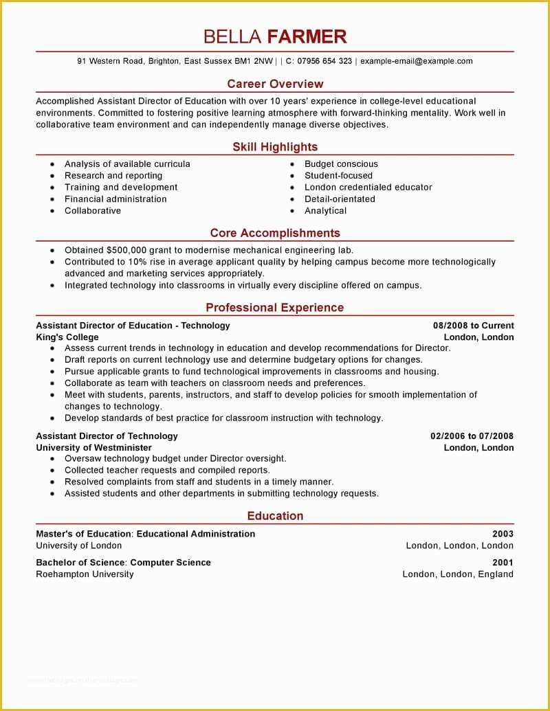 Free Education Resume Templates Of 12 Amazing Education Resume Examples