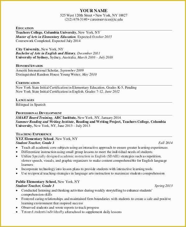Free Education Resume Templates Of 15 Professional Education Resume Templates Pdf Doc