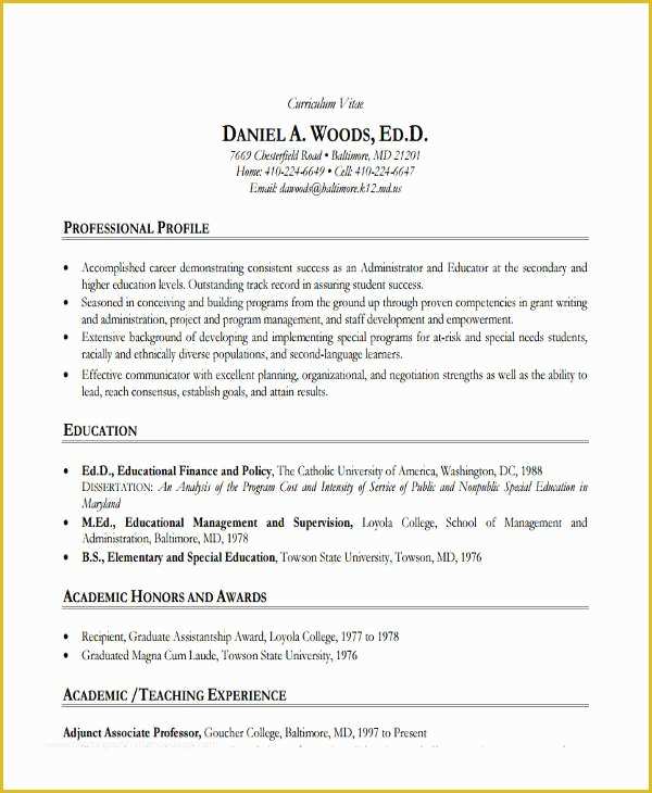 Free Education Resume Templates Of 22 Education Resume Templates Pdf Doc