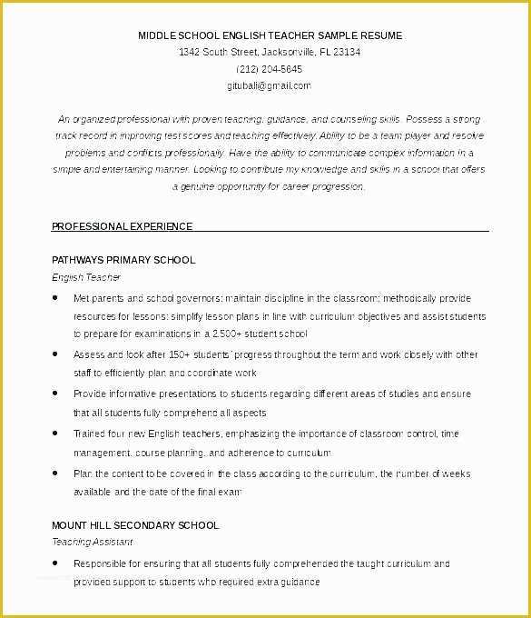 Free Education Resume Templates Of Cv format for Teacher Job – Puebladigital