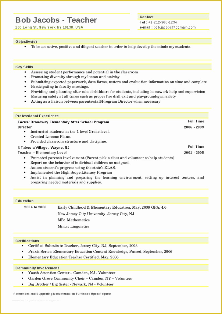 Free Education Resume Templates Of Pin by Teachers Reasumes On Teachers Resumes
