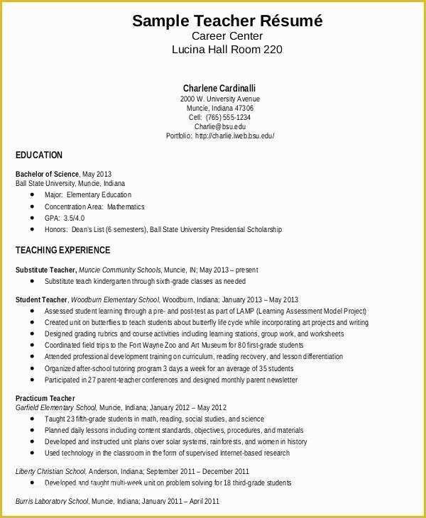 Free Education Resume Templates Of Teacher Resume Sample 32 Free Word Pdf Documents