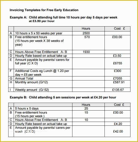Free Education Templates Of 8 Education Invoice Templates