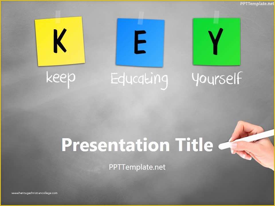 Free Education Templates Of Free Key Chalk Hand White Ppt Template