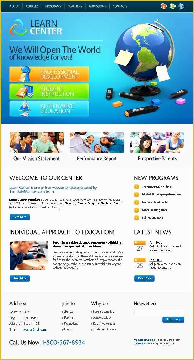 Free Education Templates Of Pany Website Design Free Education Website Template