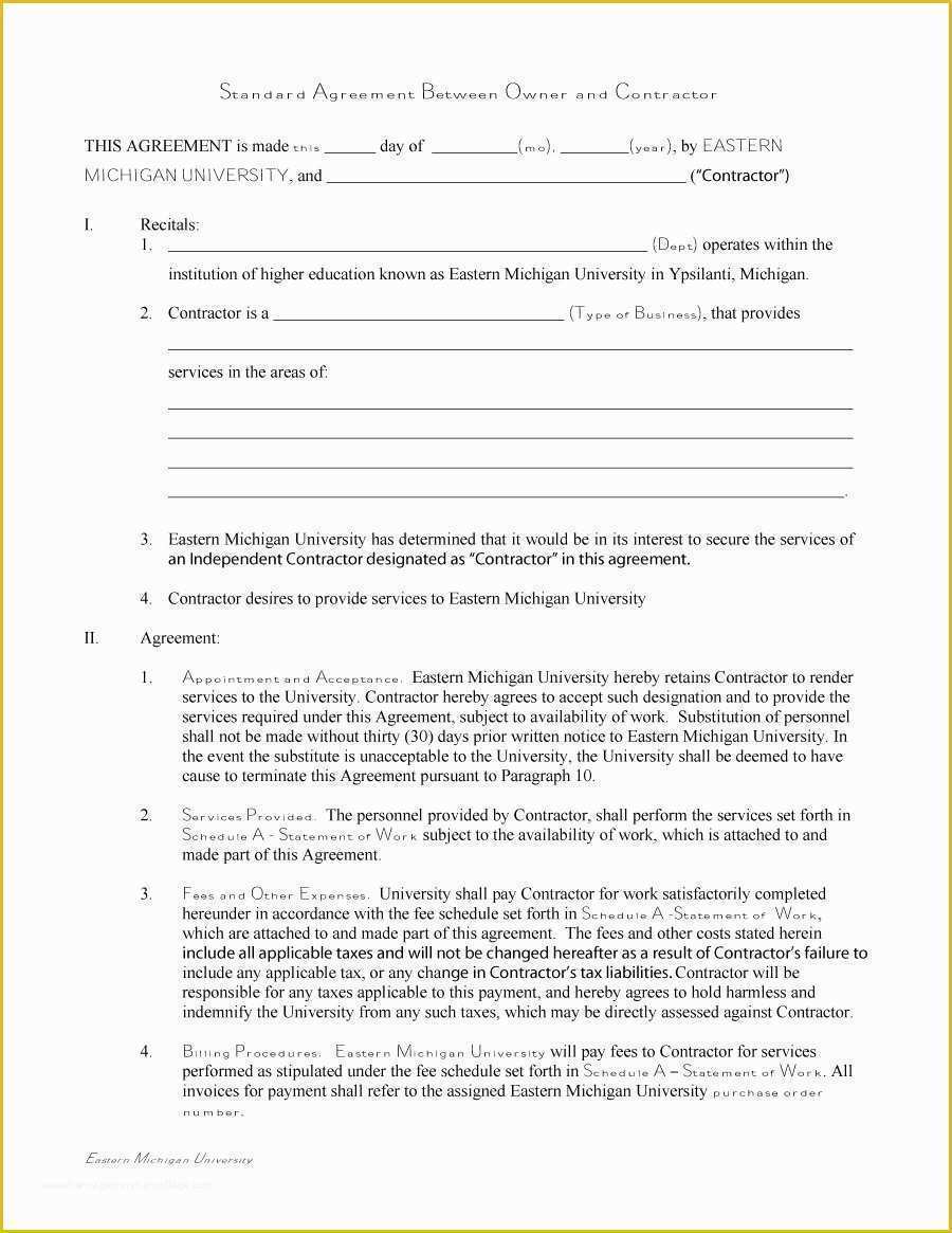 Free Electrical Service Contract Template Of 50 Free Independent Contractor Agreement forms & Templates