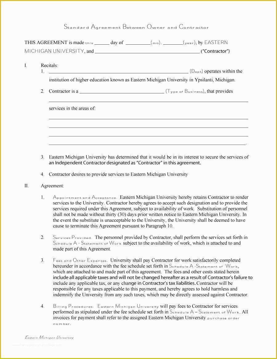 Free Electrical Service Contract Template Of 50 Free Independent Contractor Agreement forms &amp; Templates