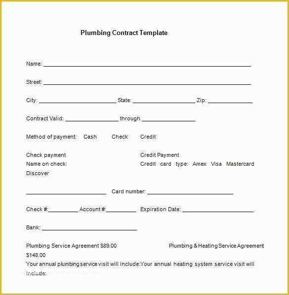 Free Electrical Service Contract Template Of 9 Plumbing Contract Templates & Samples Doc Pdf