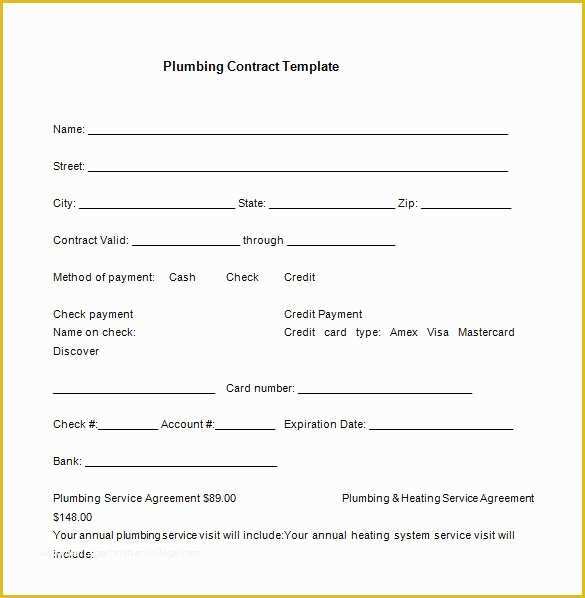 Free Electrical Service Contract Template Of 9 Plumbing Contract Templates &amp; Samples Doc Pdf